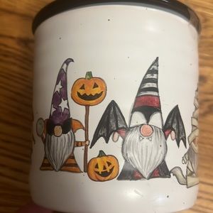 Cobwebs and Cauldrons Halloween gnome Stoneware Cannister New